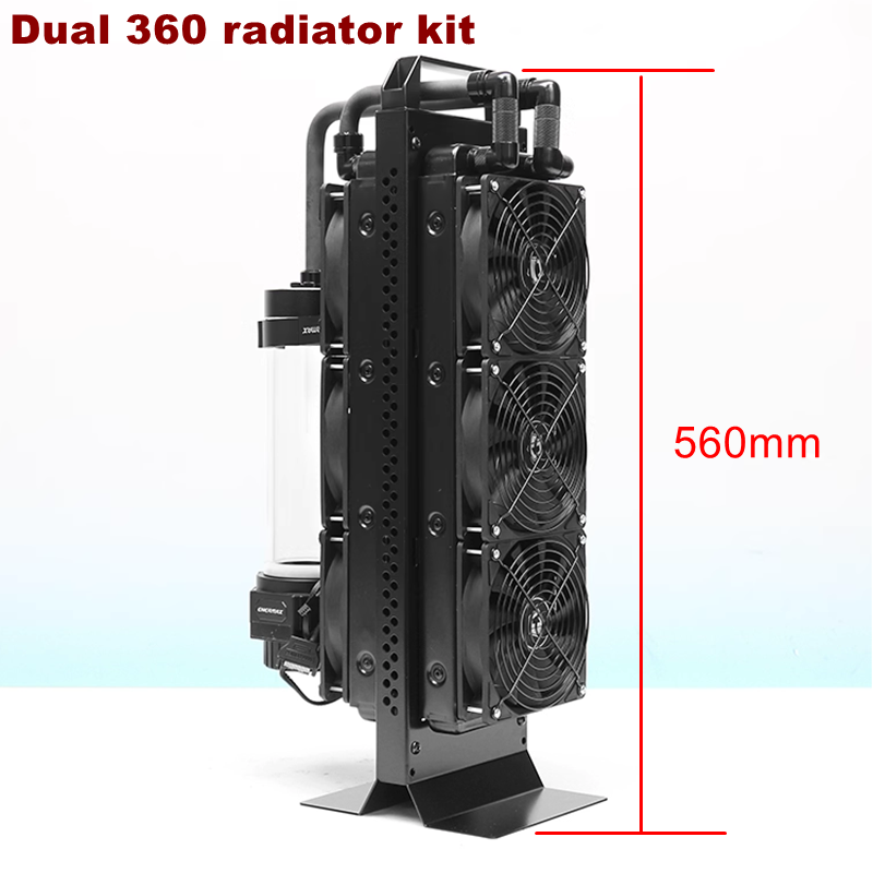 External Radiator Water Cooling Kit - Kombinasi pendingin air eksternal radiator ganda,